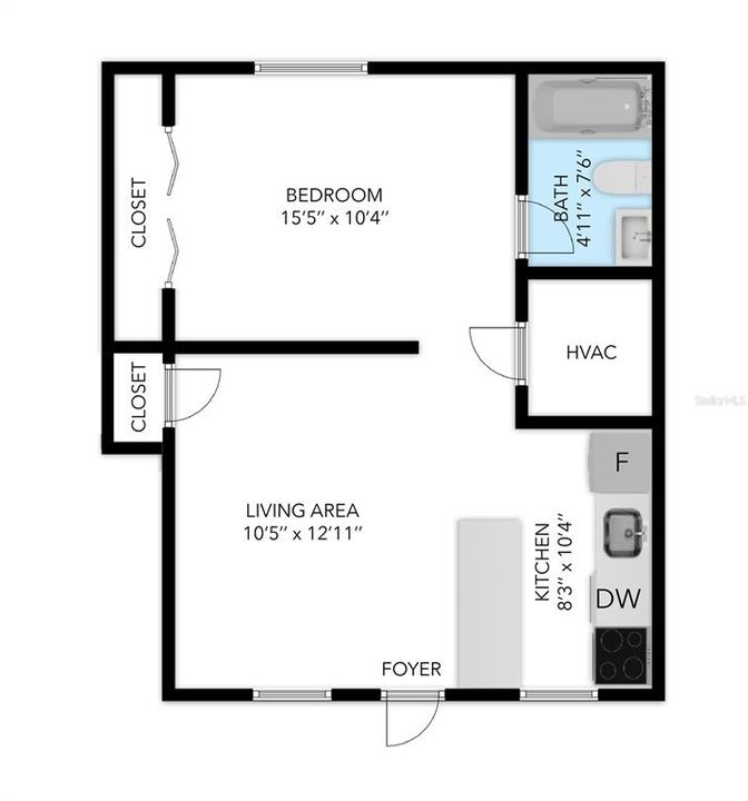 For Sale: $145,000 (1 beds, 1 baths, 537 Square Feet)