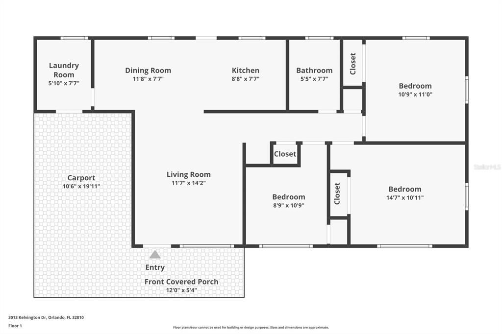 For Sale: $295,000 (3 beds, 1 baths, 888 Square Feet)