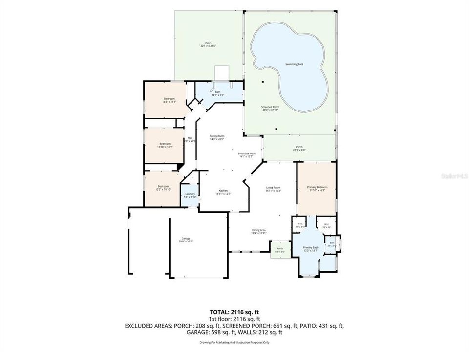 Activo con contrato: $725,000 (4 camas, 2 baños, 2193 Pies cuadrados)