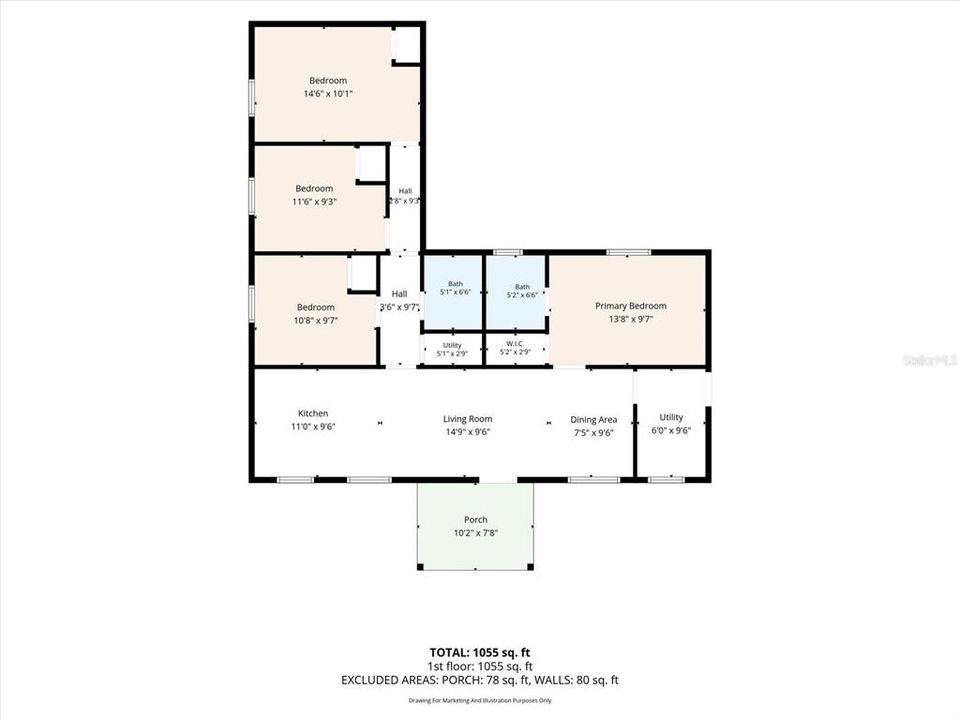 For Sale: $250,000 (4 beds, 2 baths, 1100 Square Feet)
