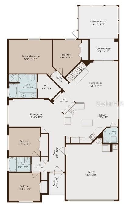 На продажу: $384,900 (4 спален, 2 ванн, 1773 Квадратных фут)