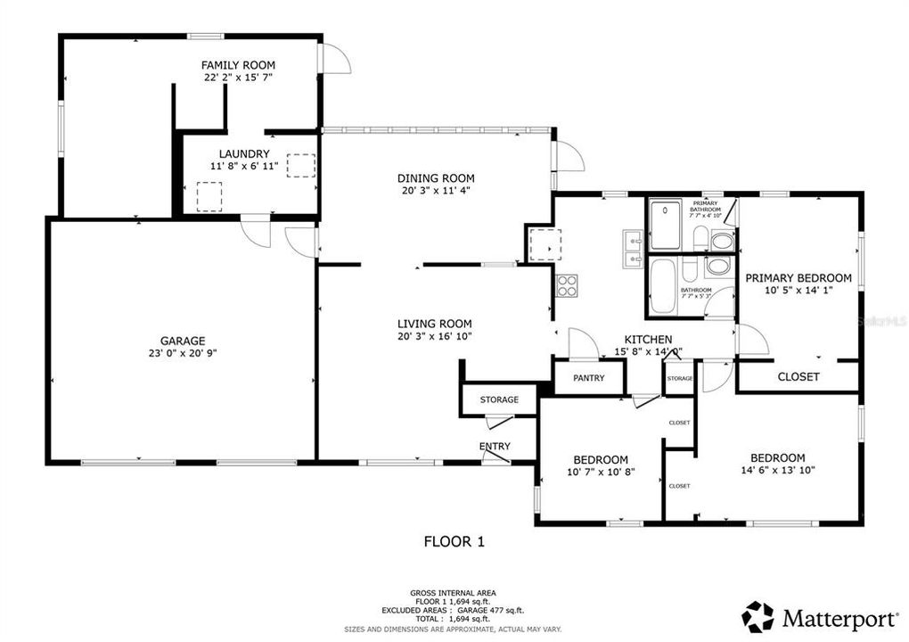 На продажу: $419,000 (3 спален, 2 ванн, 1563 Квадратных фут)