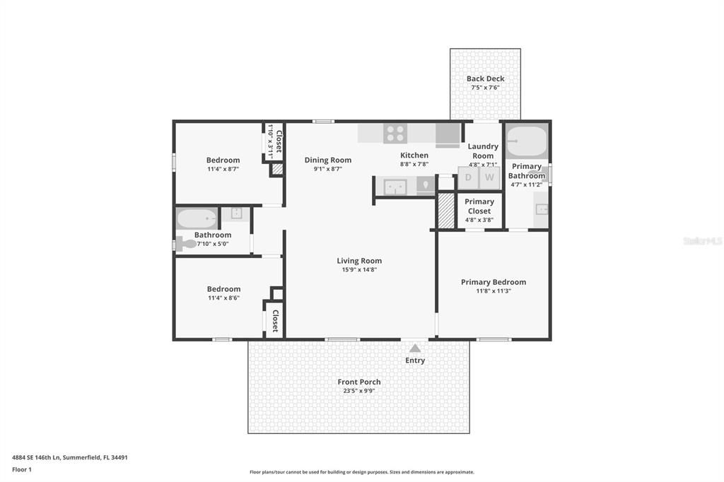 На продажу: $160,000 (3 спален, 2 ванн, 960 Квадратных фут)