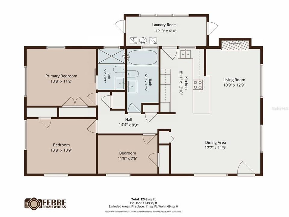 На продажу: $465,500 (3 спален, 2 ванн, 1248 Квадратных фут)