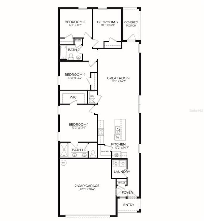 На продажу: $418,000 (4 спален, 2 ванн, 1678 Квадратных фут)