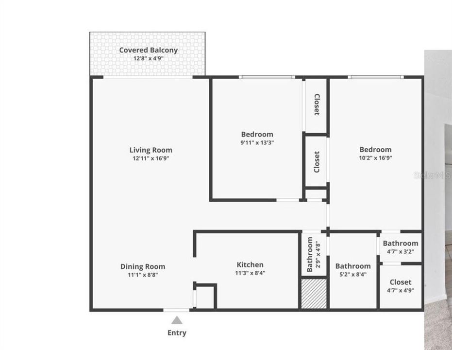 For Sale: $195,000 (2 beds, 1 baths, 936 Square Feet)