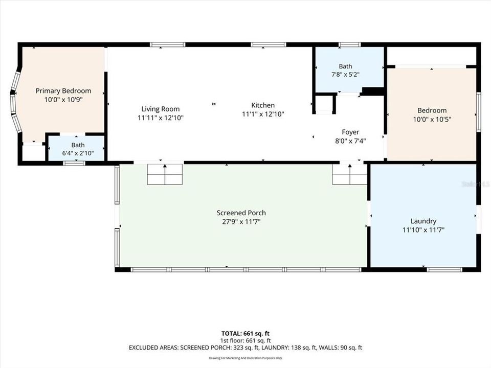 На продажу: $125,000 (2 спален, 1 ванн, 742 Квадратных фут)