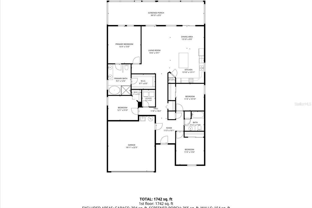 На продажу: $369,000 (3 спален, 2 ванн, 1857 Квадратных фут)