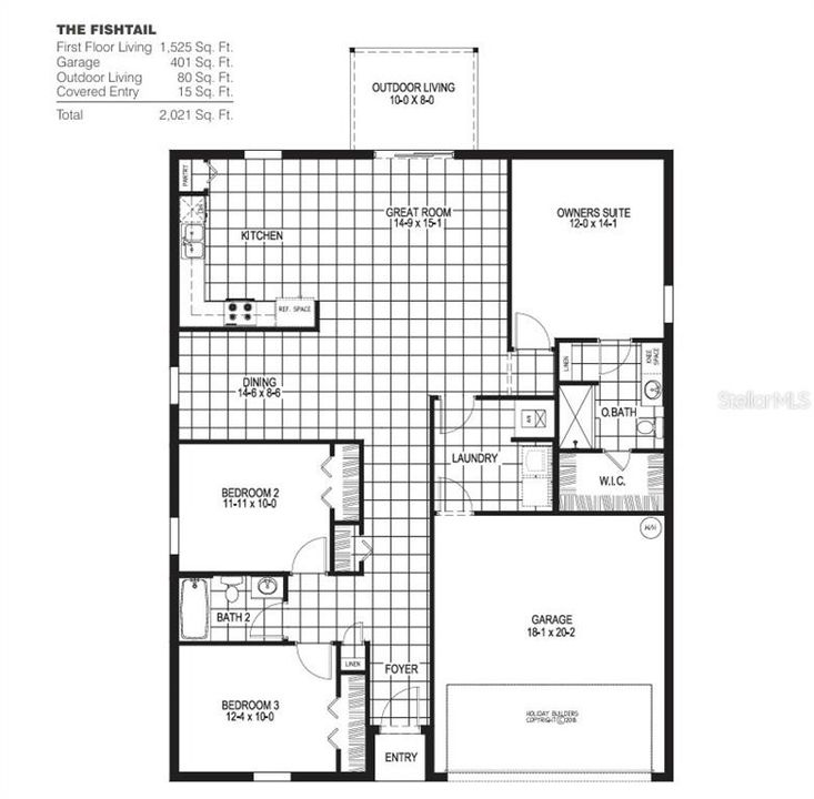 На продажу: $304,990 (3 спален, 2 ванн, 1525 Квадратных фут)