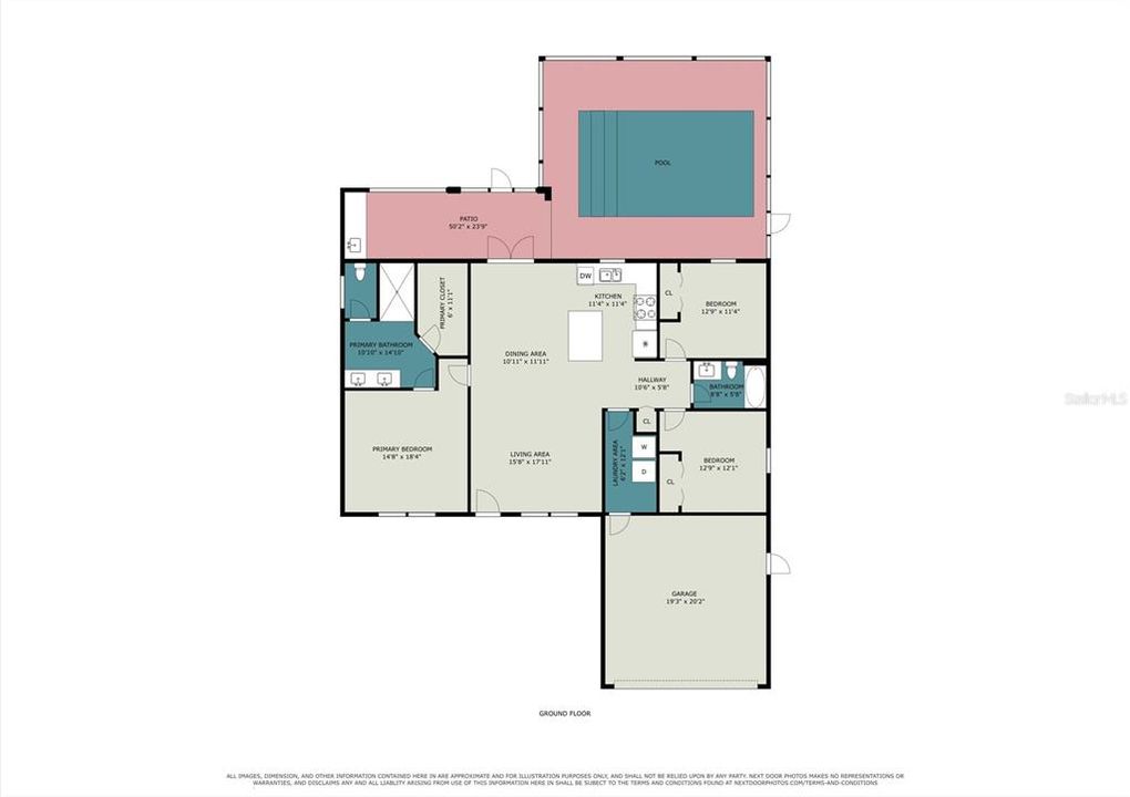 На продажу: $435,000 (3 спален, 2 ванн, 1492 Квадратных фут)
