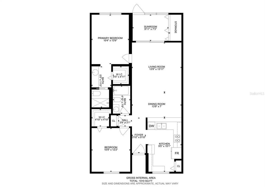 На продажу: $150,000 (2 спален, 2 ванн, 1007 Квадратных фут)