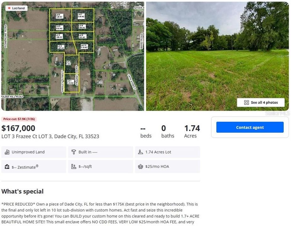 For Sale: $145,000 (1.74 acres)