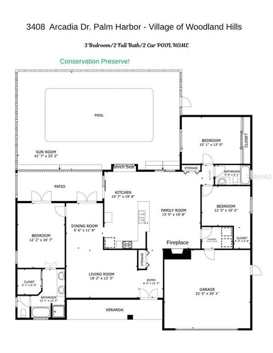 На продажу: $549,000 (3 спален, 2 ванн, 1869 Квадратных фут)