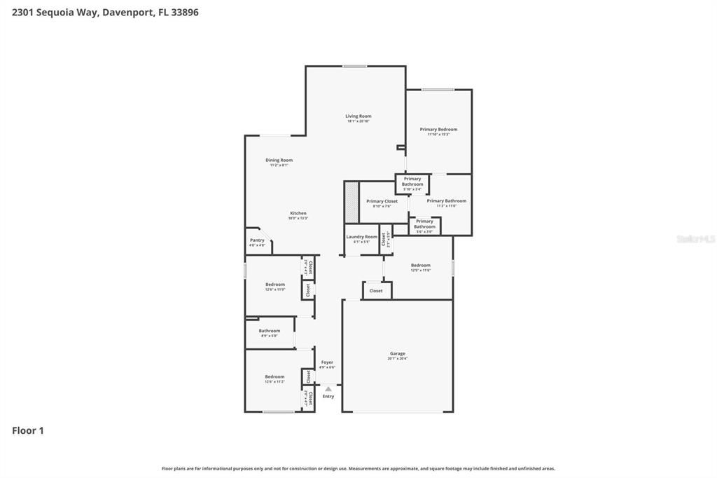 На продажу: $345,000 (4 спален, 2 ванн, 1851 Квадратных фут)