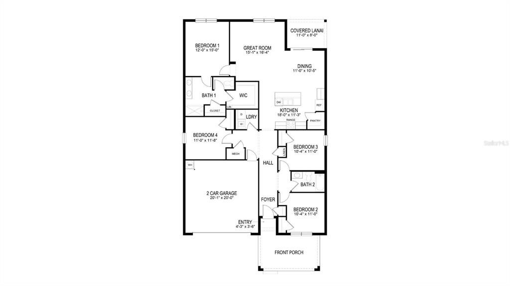 На продажу: $449,000 (4 спален, 2 ванн, 1828 Квадратных фут)