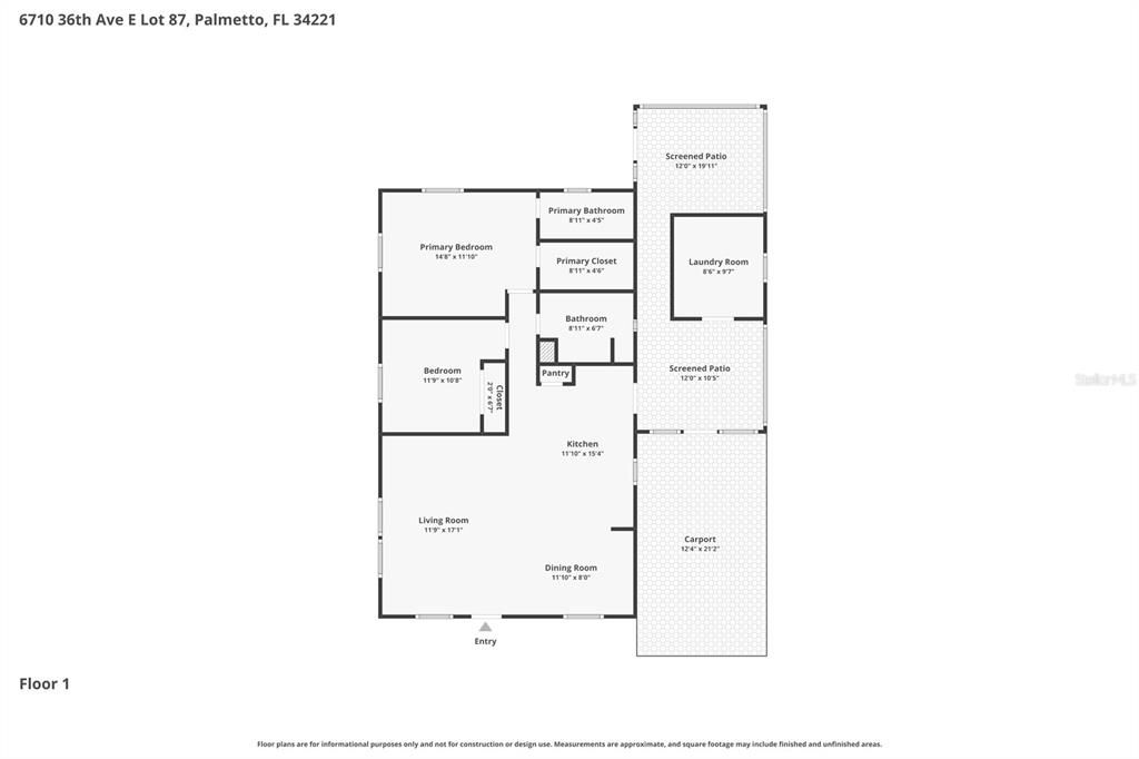На продажу: $169,900 (2 спален, 2 ванн, 960 Квадратных фут)