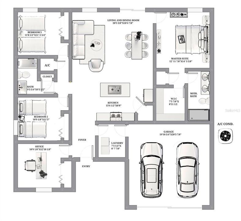 Activo con contrato: $284,899 (4 camas, 2 baños, 1696 Pies cuadrados)