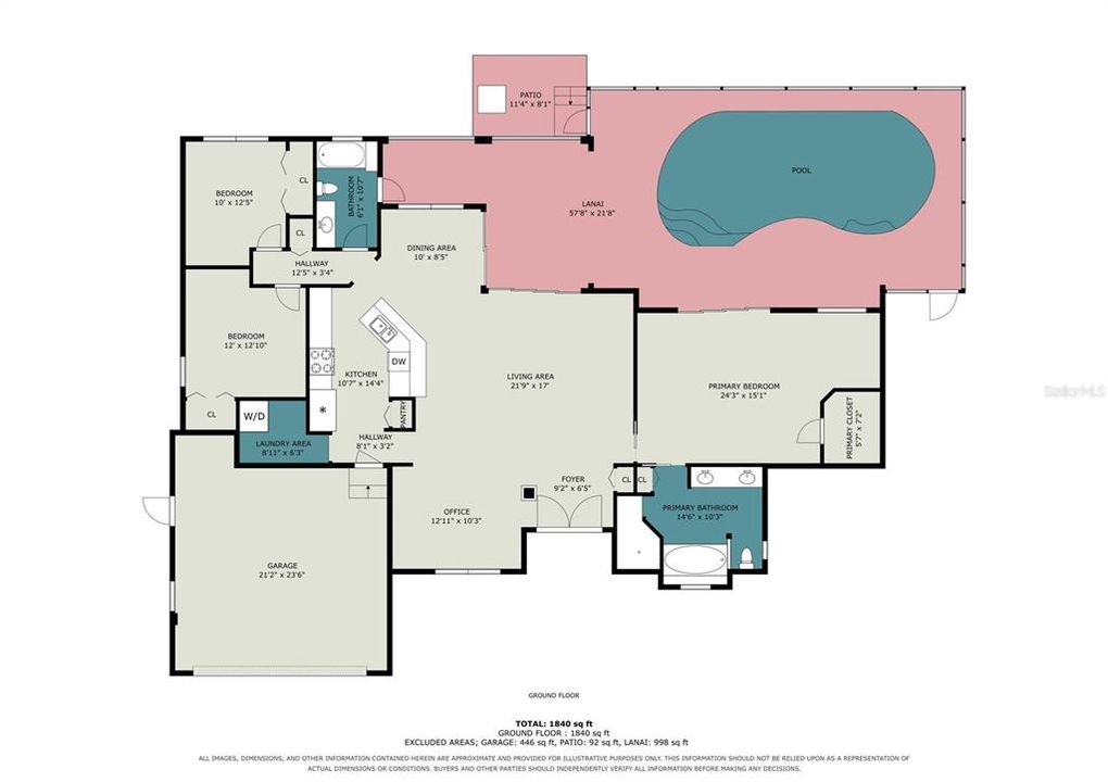 На продажу: $799,999 (3 спален, 2 ванн, 1868 Квадратных фут)