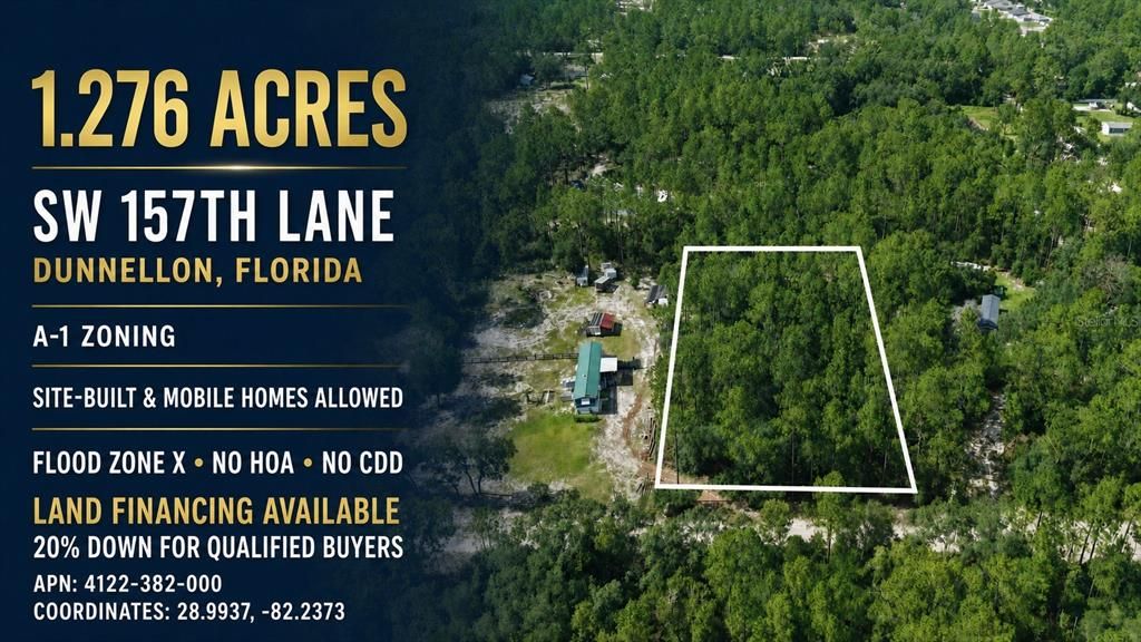 На продажу: $26,800 (1.25 acres)