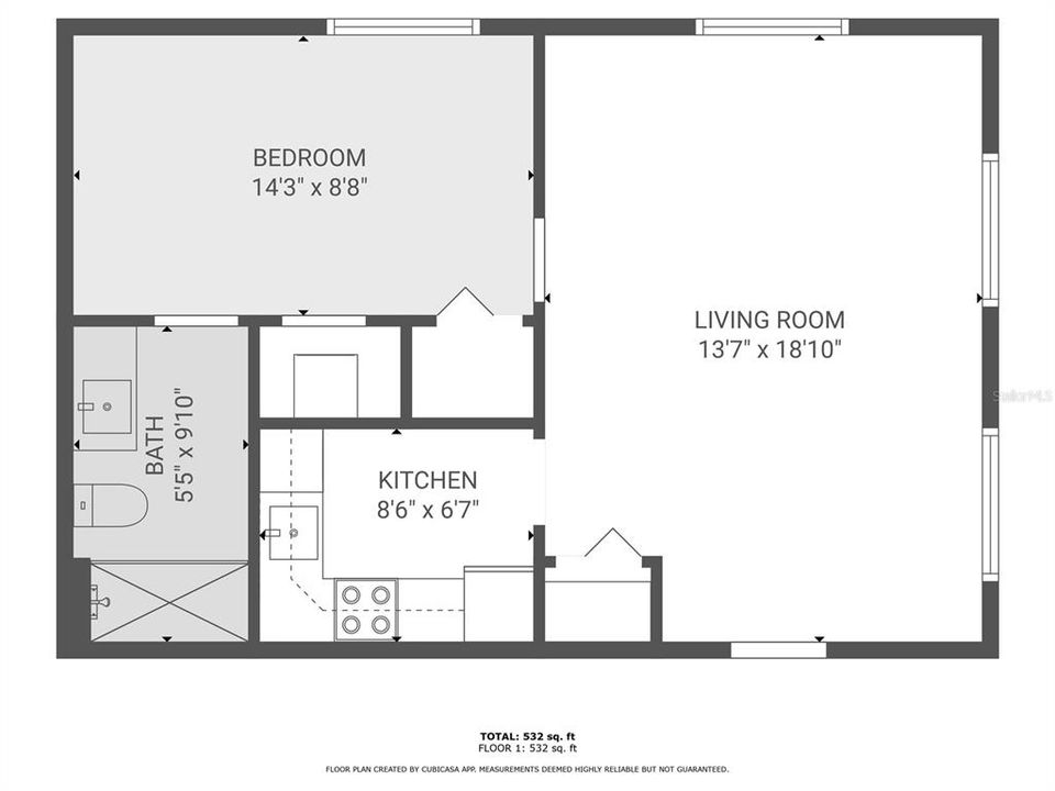 For Rent: $1,850 (1 beds, 1 baths, 587 Square Feet)