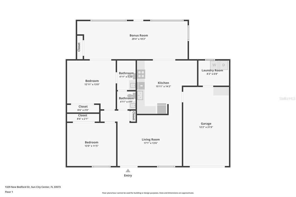 На продажу: $154,900 (2 спален, 1 ванн, 992 Квадратных фут)