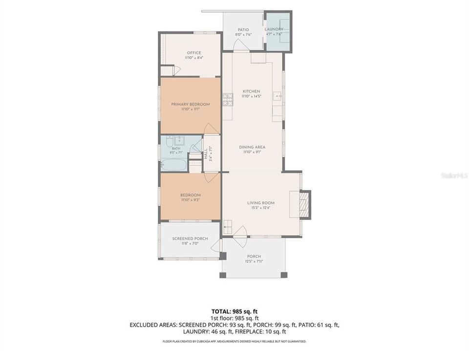 На продажу: $285,000 (2 спален, 1 ванн, 968 Квадратных фут)
