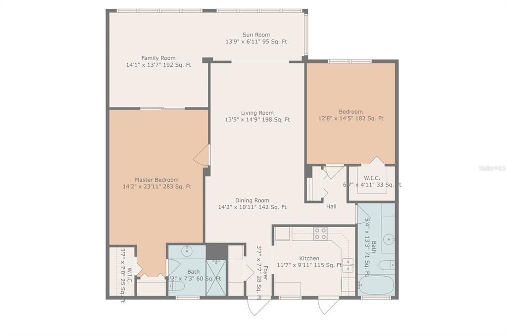 For Rent: $2,600 (2 beds, 2 baths, 1605 Square Feet)