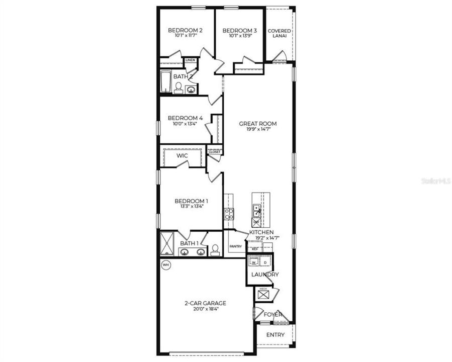 На продажу: $347,000 (4 спален, 2 ванн, 1665 Квадратных фут)