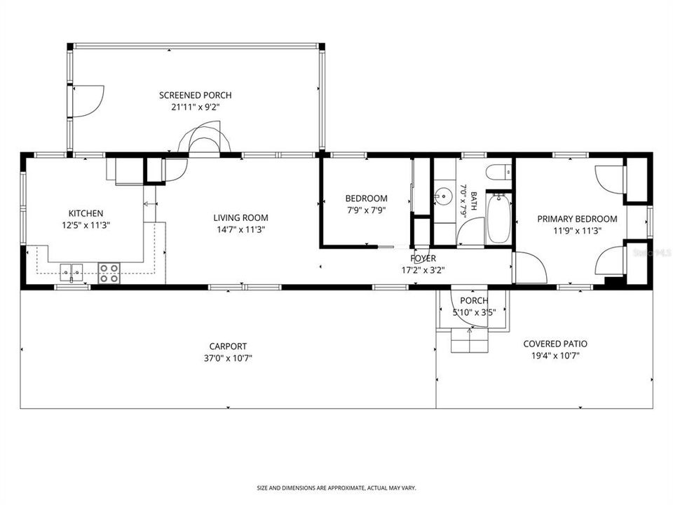 For Sale: $99,900 (2 beds, 1 baths, 672 Square Feet)