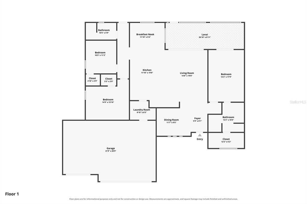 На продажу: $479,000 (3 спален, 2 ванн, 1890 Квадратных фут)