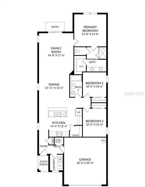 На продажу: $309,000 (3 спален, 2 ванн, 1604 Квадратных фут)