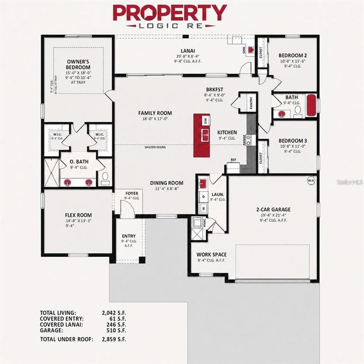 На продажу: $369,000 (3 спален, 2 ванн, 2042 Квадратных фут)