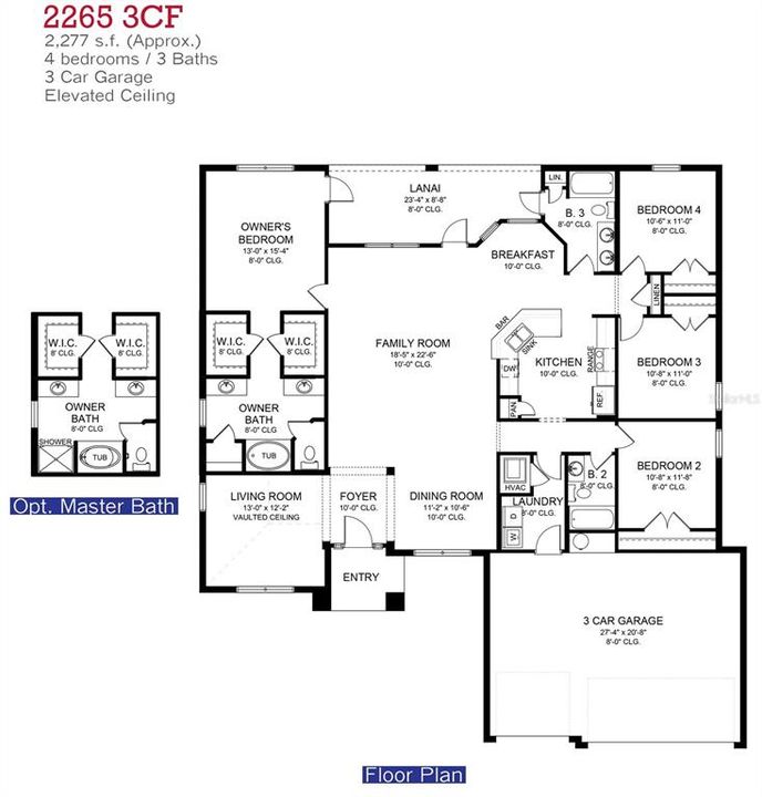 На продажу: $415,900 (4 спален, 3 ванн, 2265 Квадратных фут)