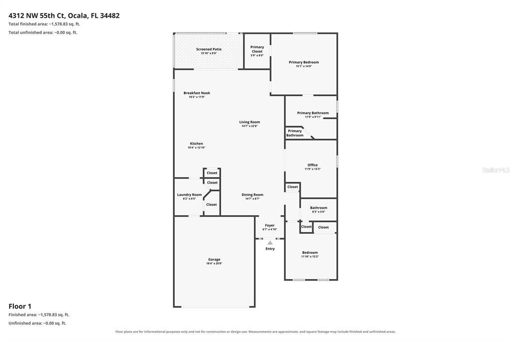 На продажу: $325,000 (2 спален, 2 ванн, 1853 Квадратных фут)