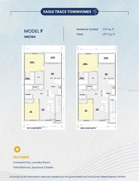For Rent: $1,600 (2 beds, 2 baths, 973 Square Feet)