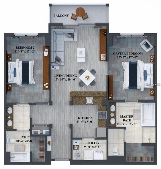 На продажу: $179,000 (2 спален, 2 ванн, 1265 Квадратных фут)