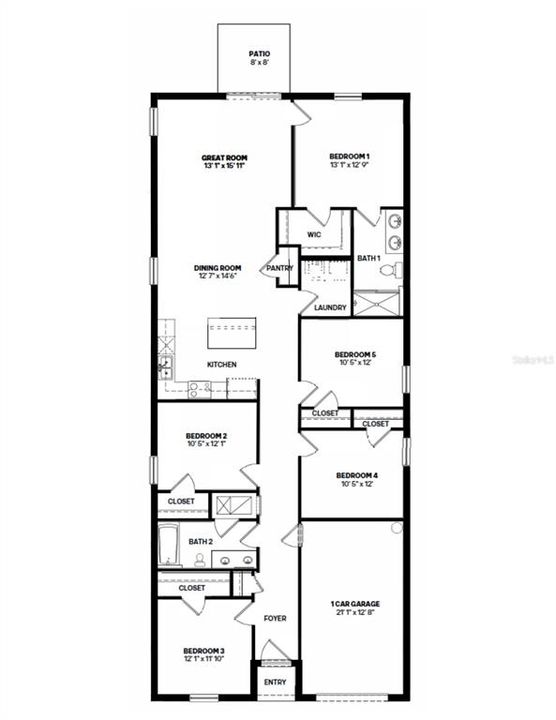 На продажу: $304,990 (5 спален, 2 ванн, 1739 Квадратных фут)