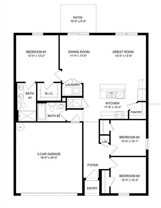 На продажу: $329,990 (3 спален, 2 ванн, 1328 Квадратных фут)