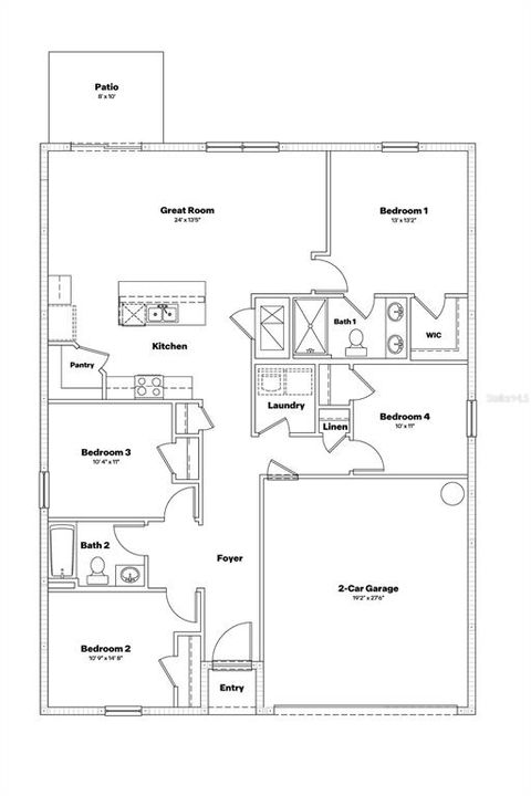 На продажу: $279,965 (4 спален, 2 ванн, 1498 Квадратных фут)