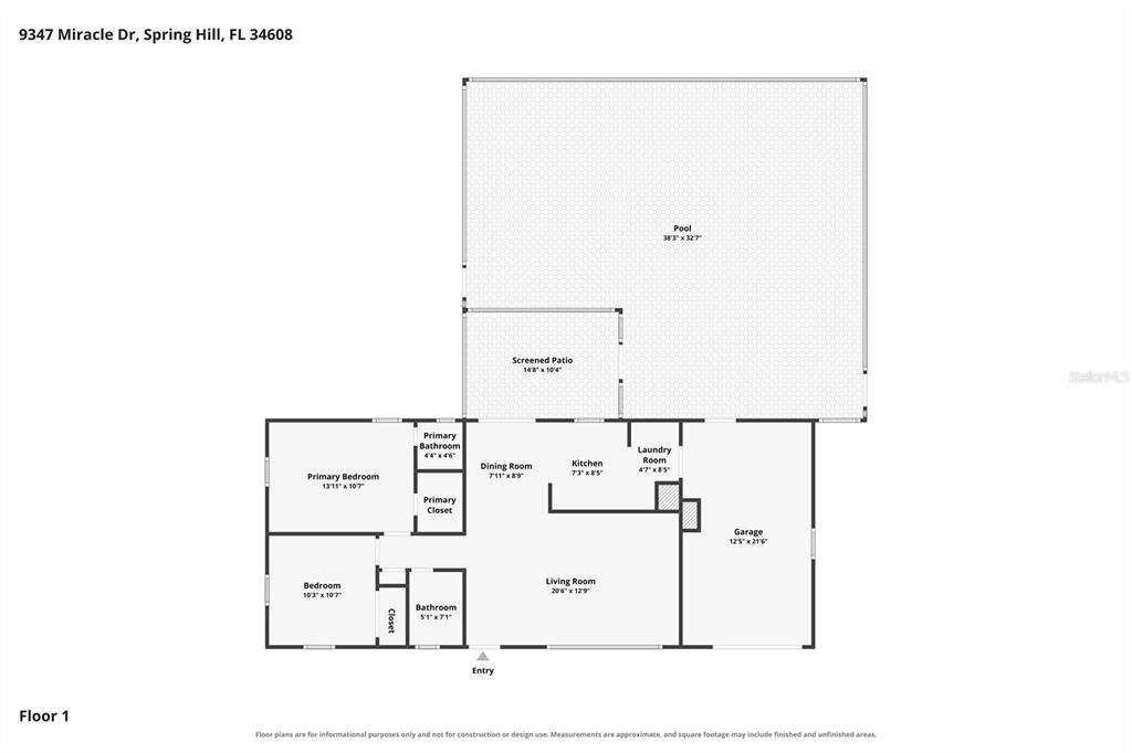 На продажу: $265,000 (2 спален, 1 ванн, 880 Квадратных фут)