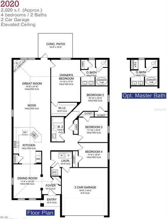 На продажу: $332,950 (4 спален, 2 ванн, 2020 Квадратных фут)