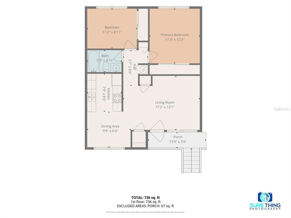For Sale: $112,500 (2 beds, 1 baths, 784 Square Feet)