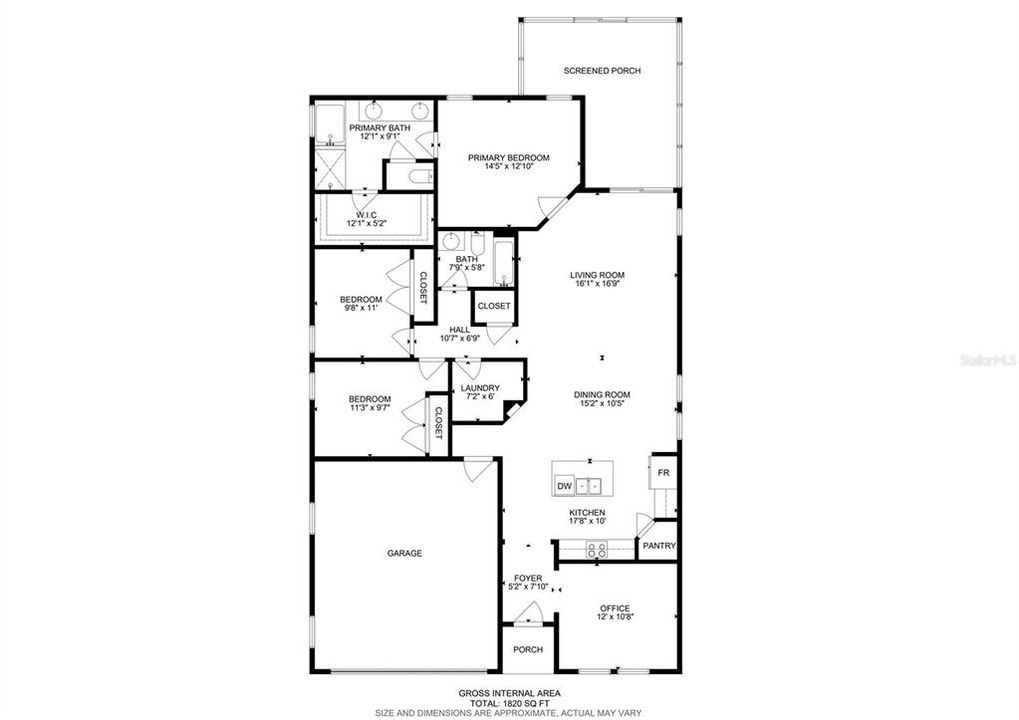 На продажу: $365,000 (3 спален, 2 ванн, 1836 Квадратных фут)
