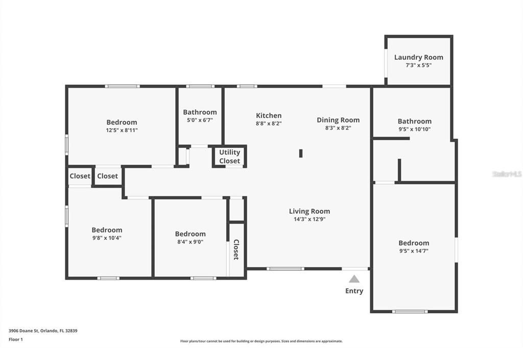 На продажу: $285,000 (3 спален, 1 ванн, 836 Квадратных фут)