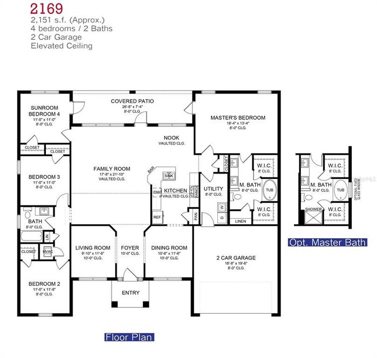 На продажу: $362,550 (4 спален, 2 ванн, 2169 Квадратных фут)