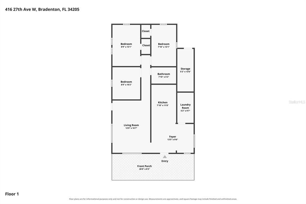 For Sale: $199,000 (3 beds, 1 baths, 890 Square Feet)