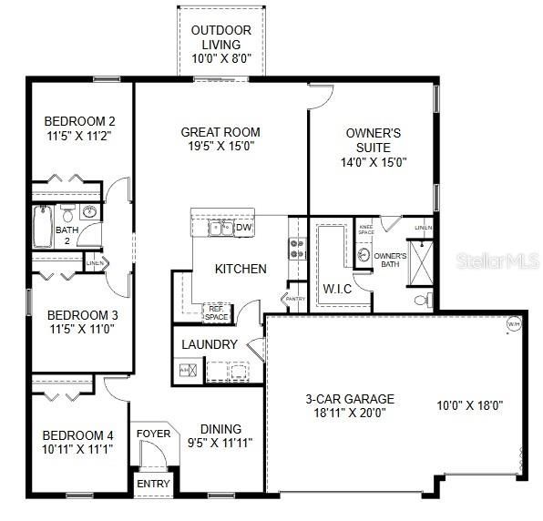 На продажу: $342,990 (4 спален, 2 ванн, 1806 Квадратных фут)