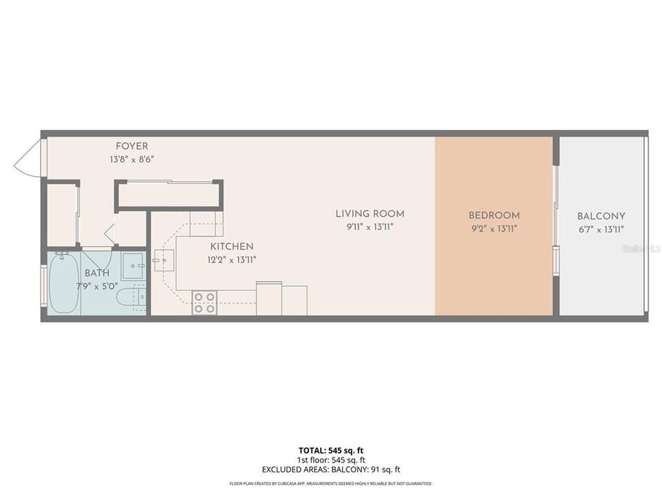 For Rent: $1,750 (0 beds, 1 baths, 545 Square Feet)