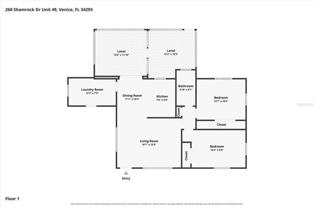 For Sale: $215,000 (2 beds, 1 baths, 815 Square Feet)