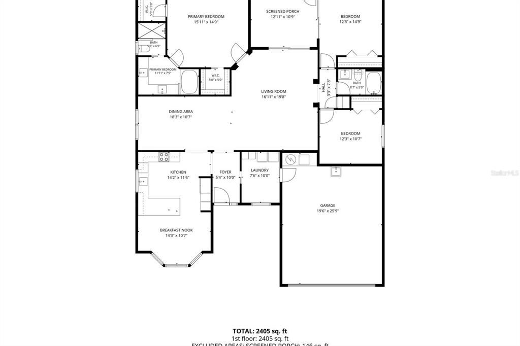 На продажу: $389,000 (3 спален, 2 ванн, 1854 Квадратных фут)
